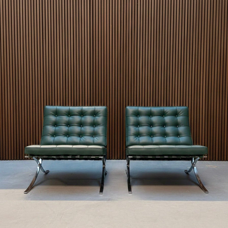 Knoll Barcelona Chair - Bauhaus Green Leather