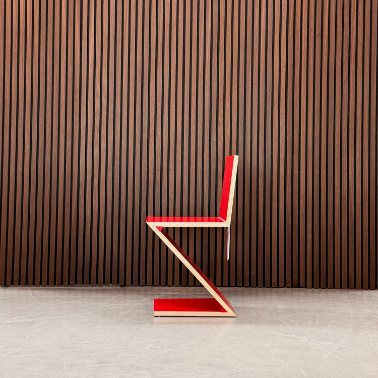 Cassina Zig Zag Chair – Red Solid Wood