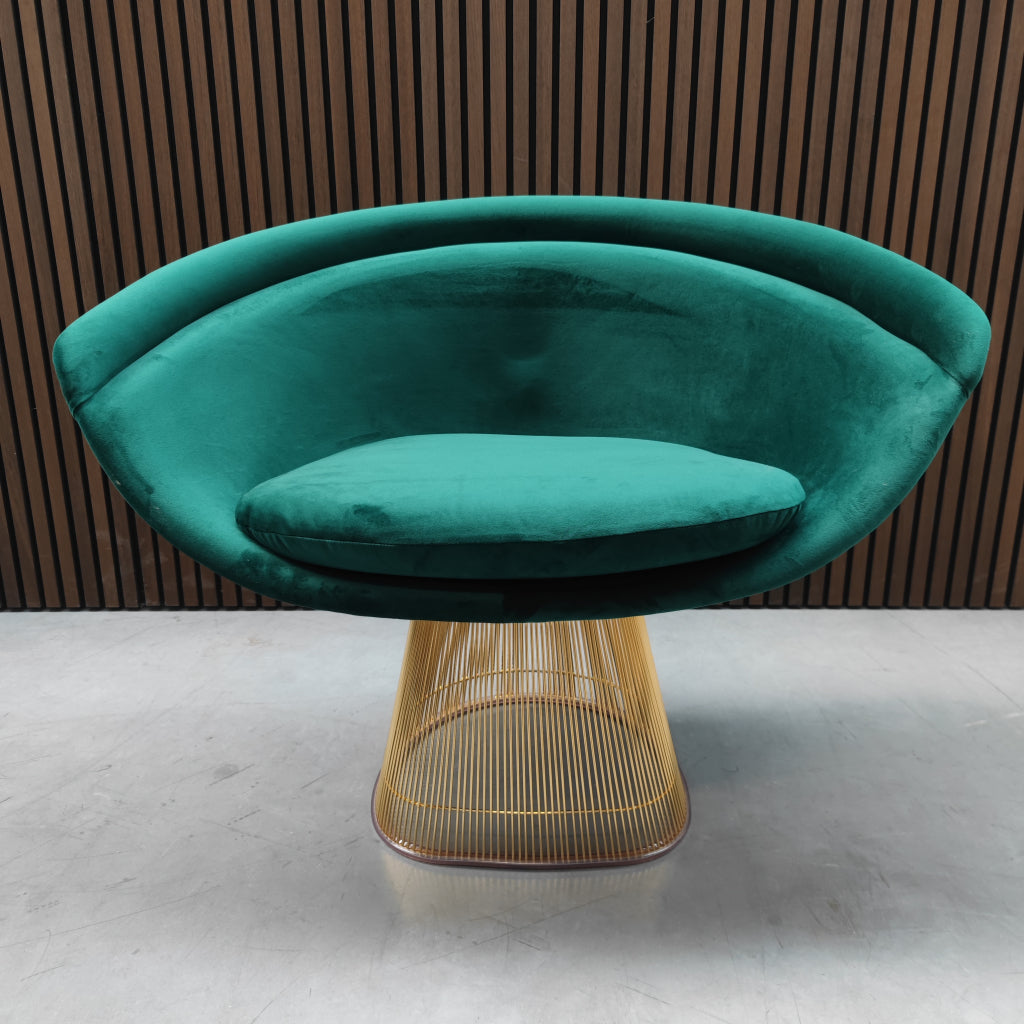 Knoll Warren Platner loungechair - groen velours