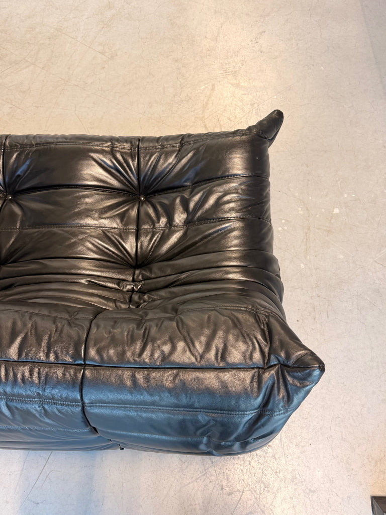 Ligne Roset Togo Large Settee 3-zits | Zwart Leder