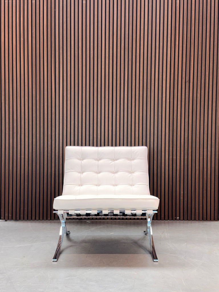 Knoll Barcelona Chair - Wit leder - Relax