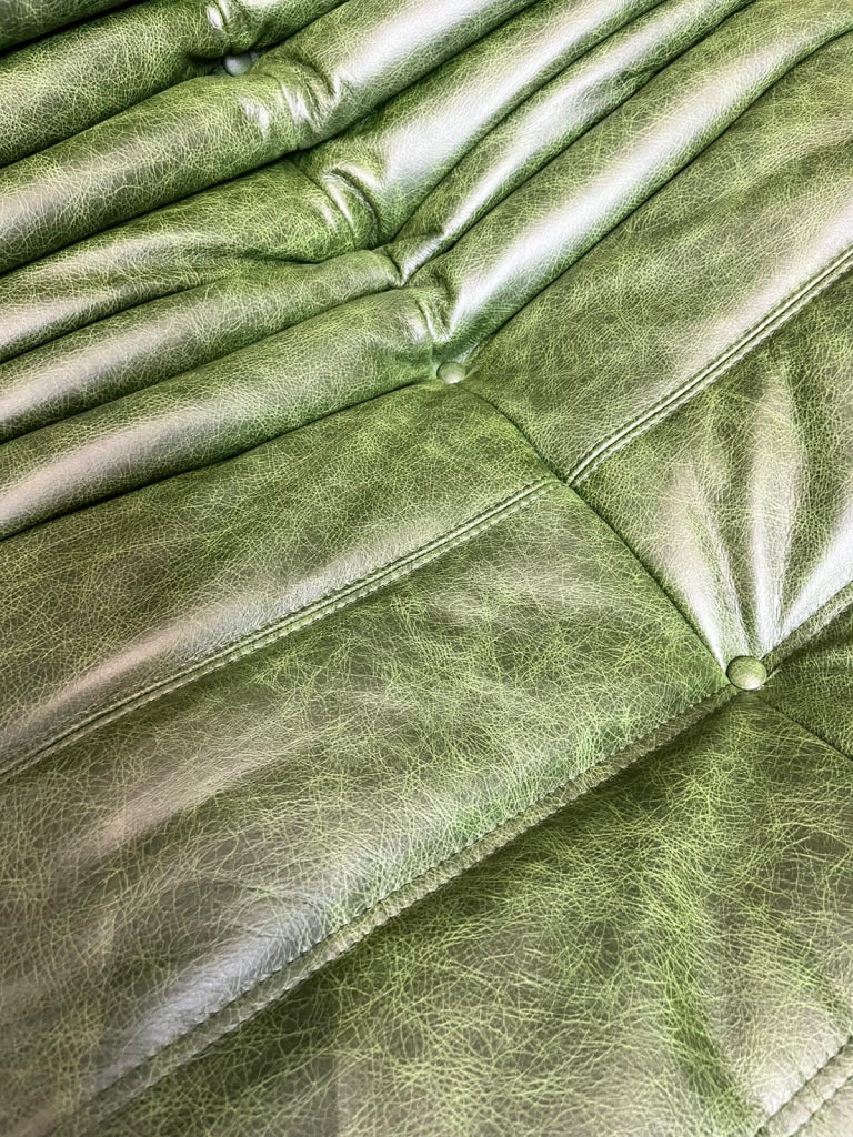 Ligne Roset Togo Fireside Chair 1-zits | Rustical Green Leer