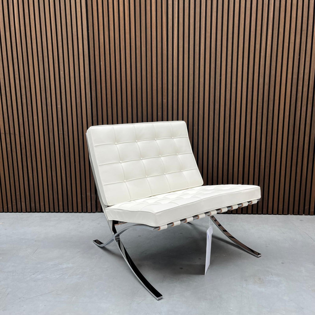 Knoll Barcelona chair - Bianco premium leder (wit)