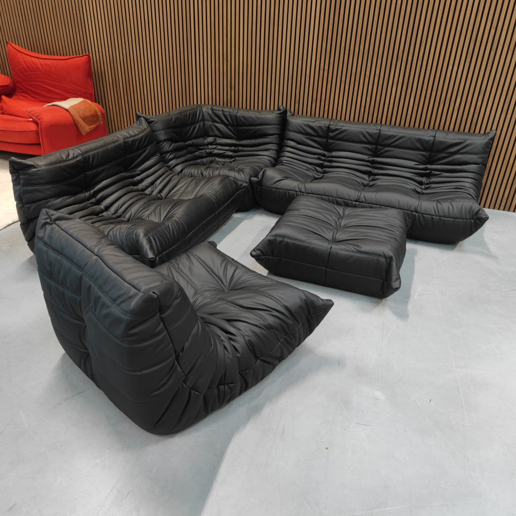 Ligne Roset Togo Modulaire Set | Midnight Black Leder