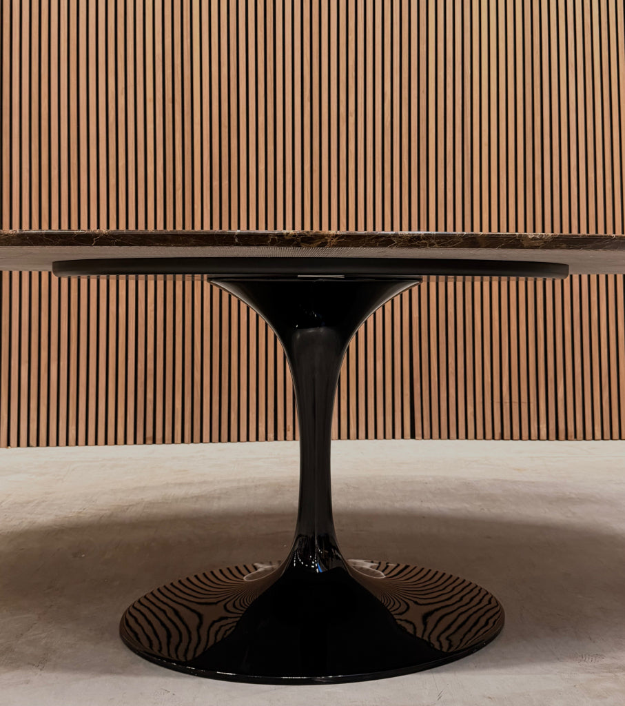 Knoll Saarinen High tulip table - 198 cm - brown emperador