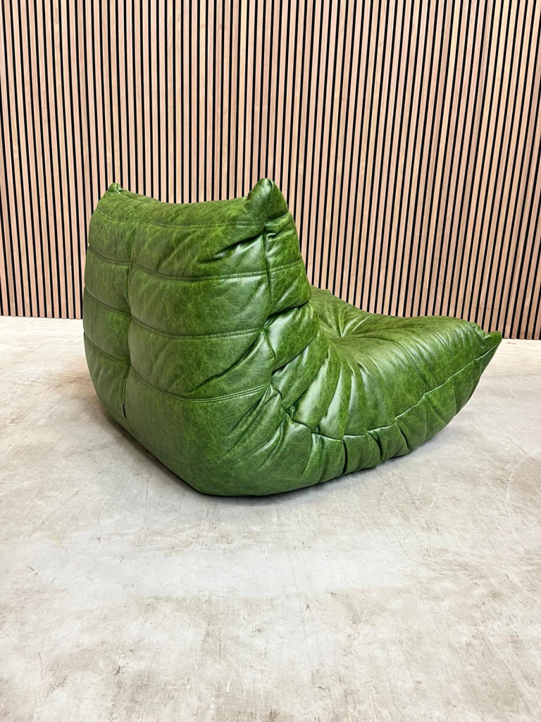 Ligne Roset Togo Fireside Chair 1-zits | Rustical Green Leer