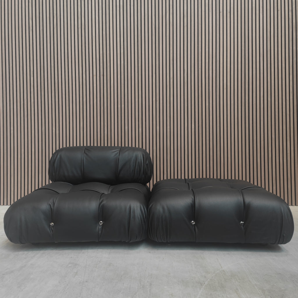 Vintage B&amp;B Italia Camaleonda element  Zwart leder