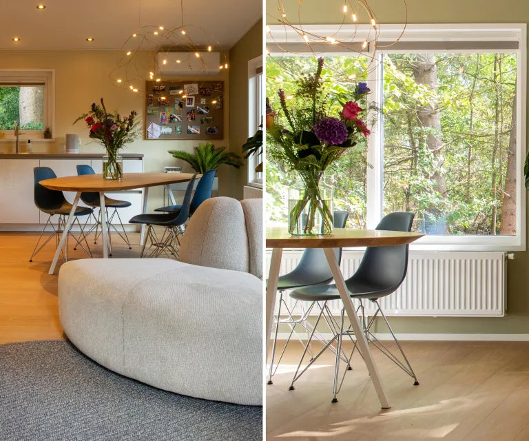 Vitra Eames DSR stoel verchroomd onderstel