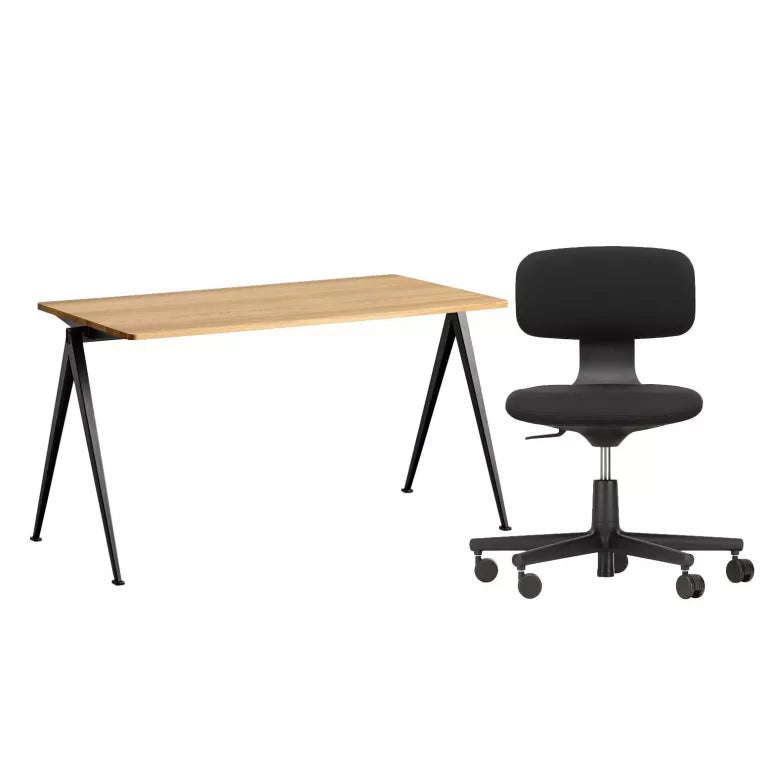 Flinders Rookie stoel low & Pyramid 01 bureau 140 Thuiswerkplek