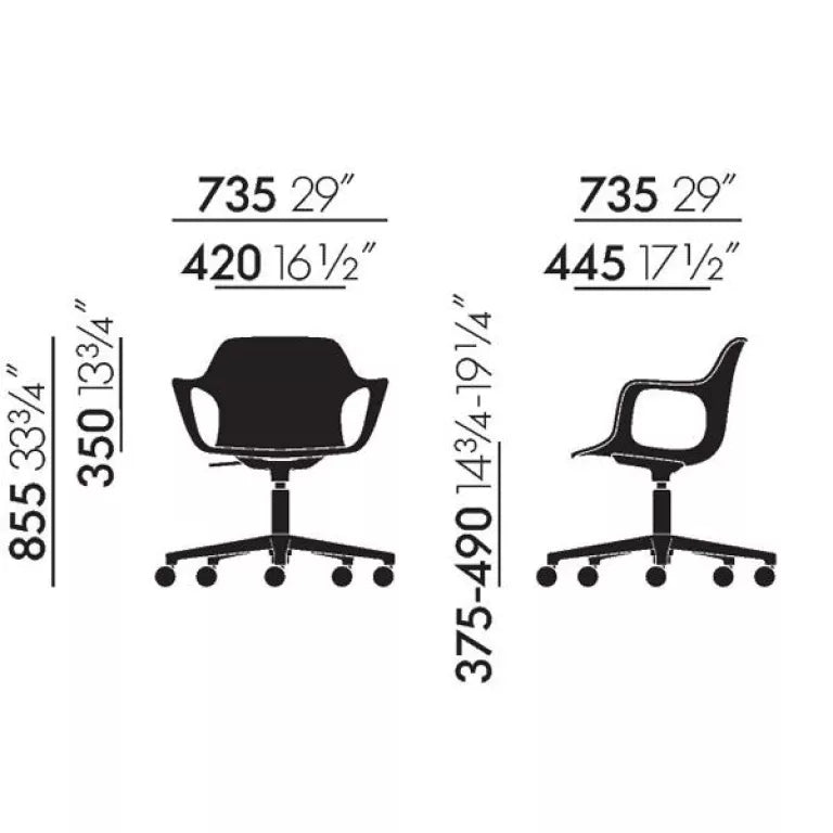 Vitra Hal Armchair Studio bureaustoel zwart