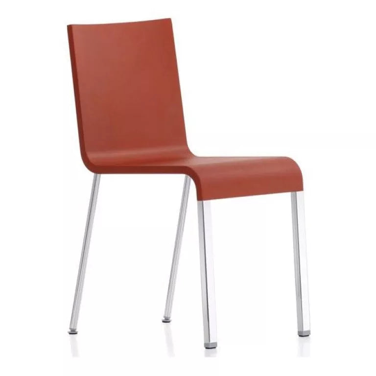 Vitra .03 stoel met chroom onderstel stapelbaar signaalrood