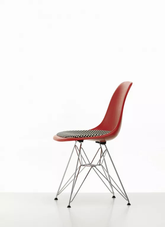 Vitra Eames DSR chair fiberglass fixed seat cushion, classic red