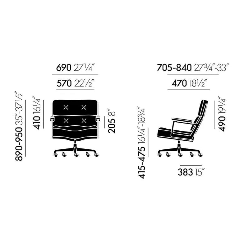 Vitra Lobby Chair ES 104 bureaustoel leer