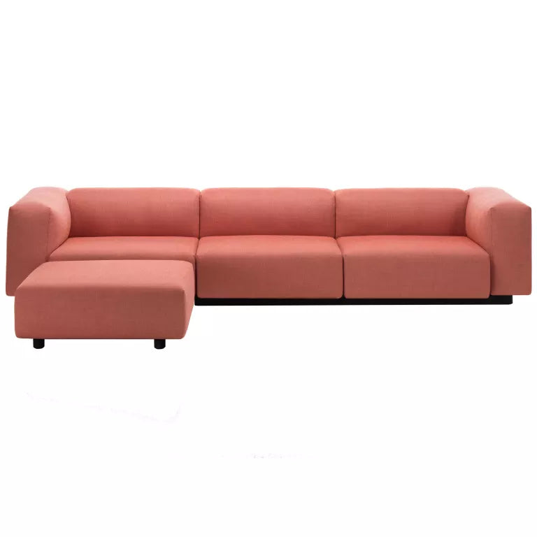 Vitra Soft Modular sofa with chaise longue volo brick