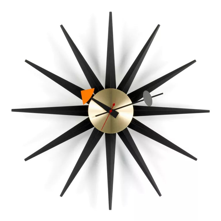 Vitra Sunburst Clock klok Black Collection Ø47