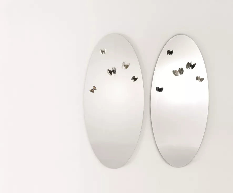 Mogg Bice mirror with butterflies mix oval