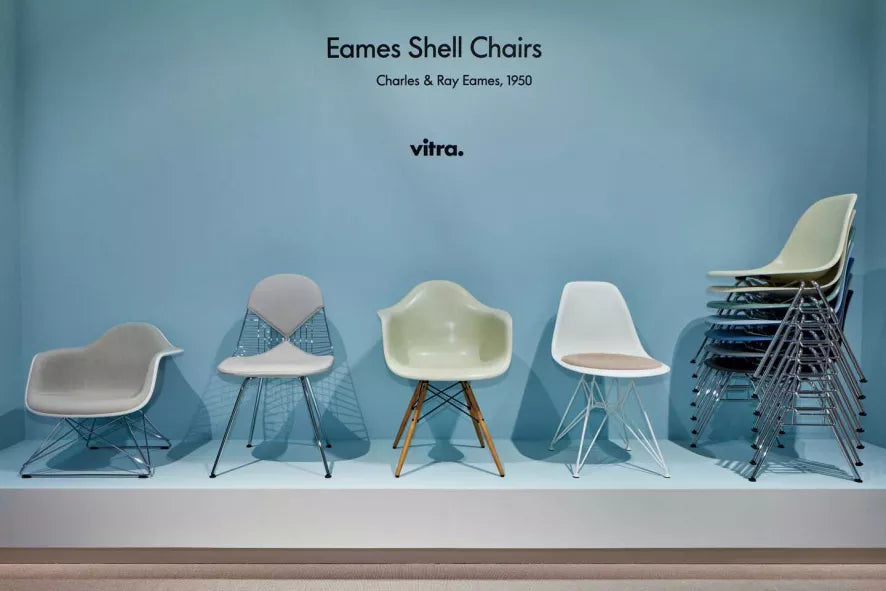 Vitra Eames DSR chair white powder coated base