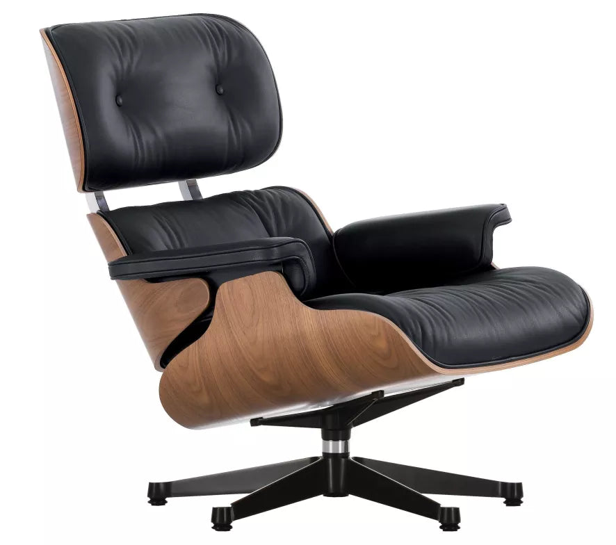 Vitra Eames Lounge chair fauteuil (nieuwe afmetingen) noten zwart