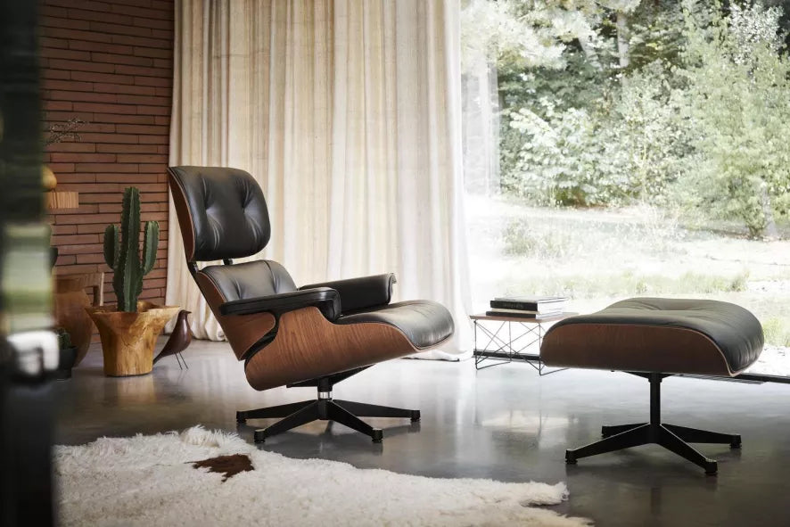 Vitra Eames Lounge chair met Ottoman fauteuil (klassieke afmetingen)