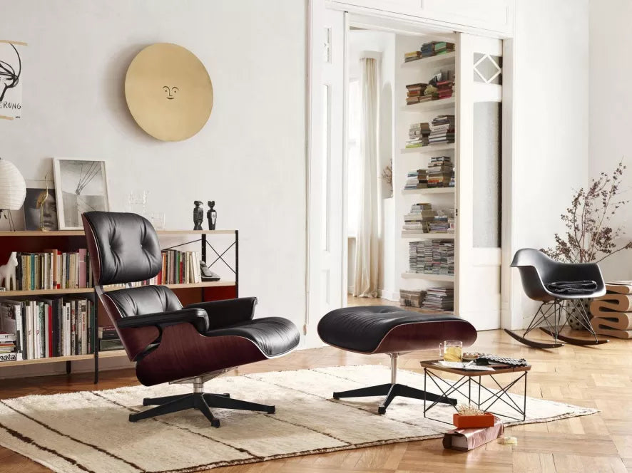 Vitra Eames Lounge chair met Ottoman fauteuil (klassieke afmetingen)