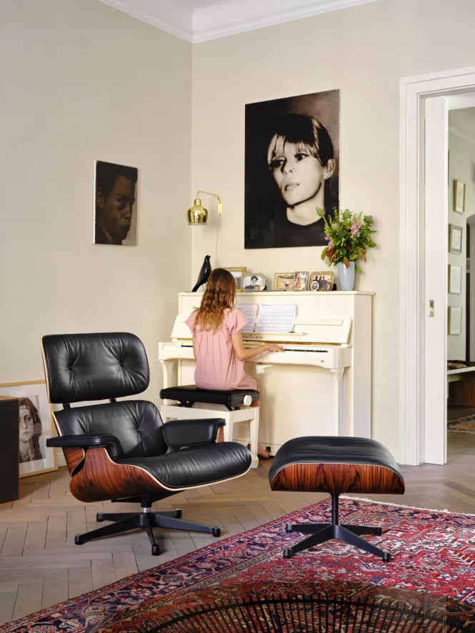 Vitra Eames Lounge chair met Ottoman fauteuil (klassieke afmetingen)