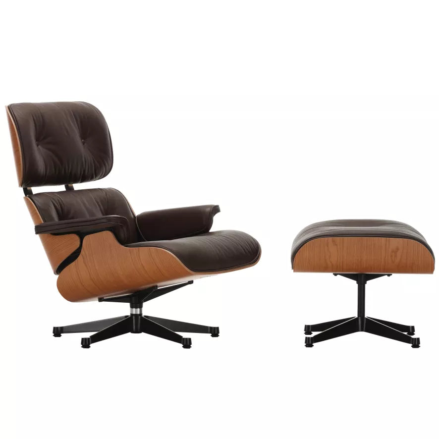 Vitra Eames Lounge chair with Ottoman armchair (new dimensions) Chocolate