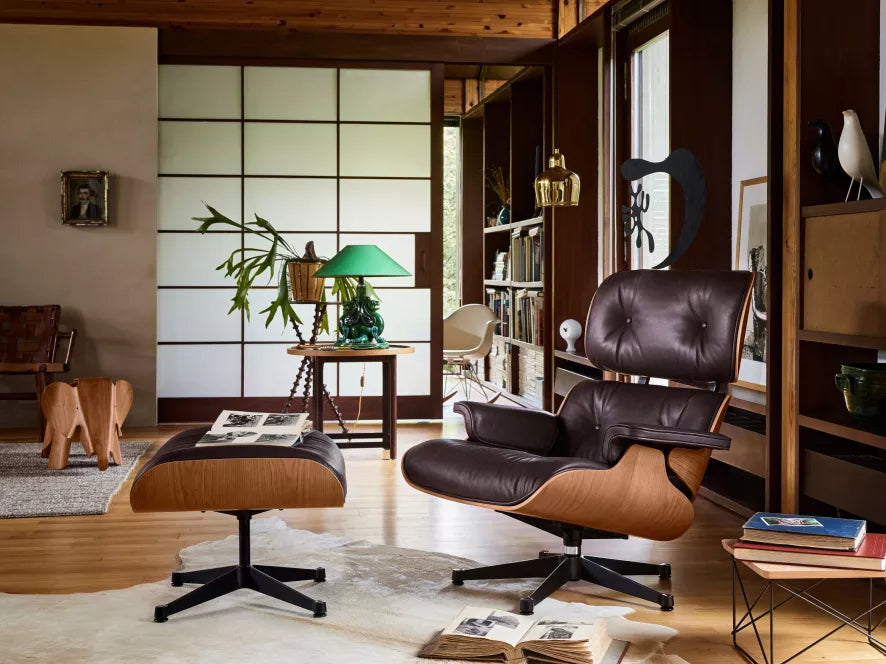 Vitra Eames Lounge chair met Ottoman fauteuil (nieuwe afmetingen) Chocolate